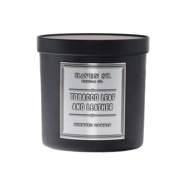 hearth and hand leather and tobacco candle Tobacco Leaf & Leather – haven street candles