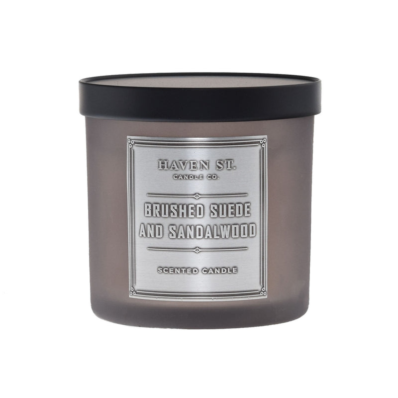 tobacco and suede candle Smoke & - Cedar & Amber Coconut Wax complete with a black debossed logo designed snuff lid Suede and Tobacco 8 Oz